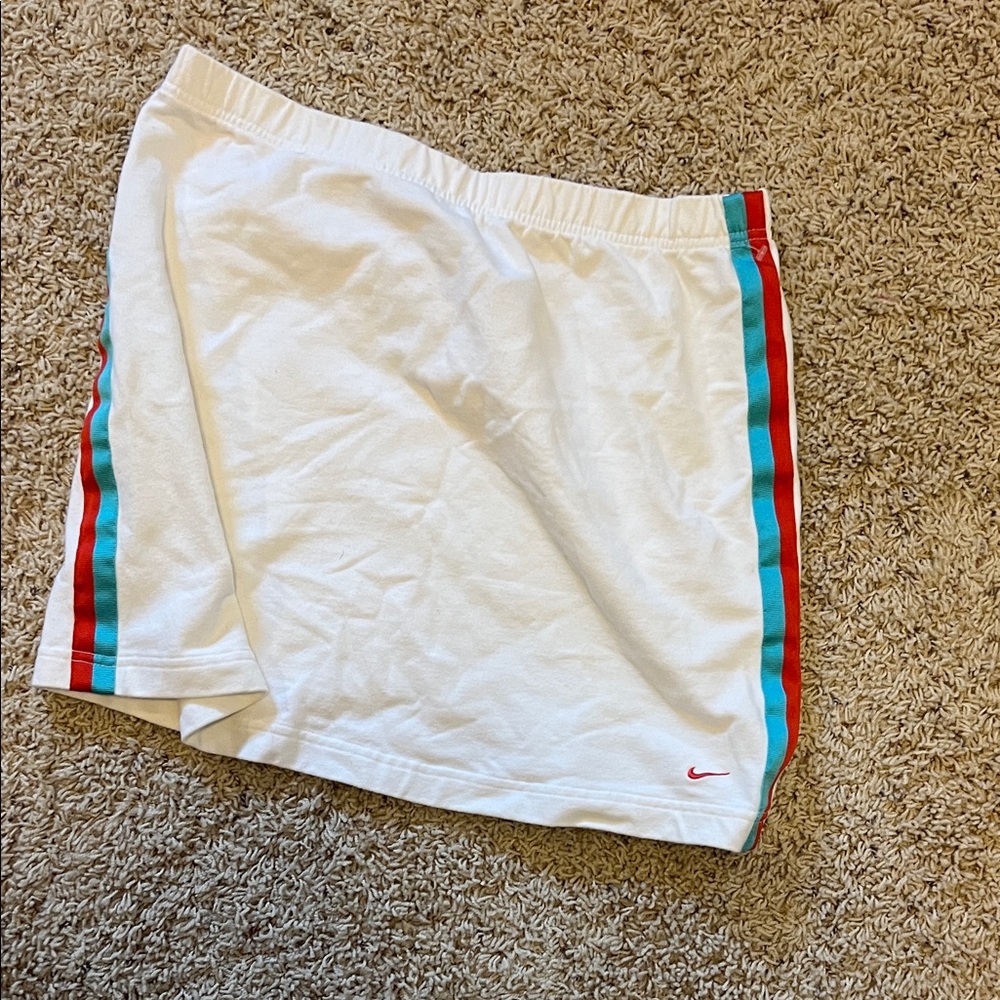 Nike White Skirt with Red and Teal Stripes